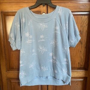 Lou‎ & Grey Palm Cozy Cotton Terry Short Sleeve Top Size S